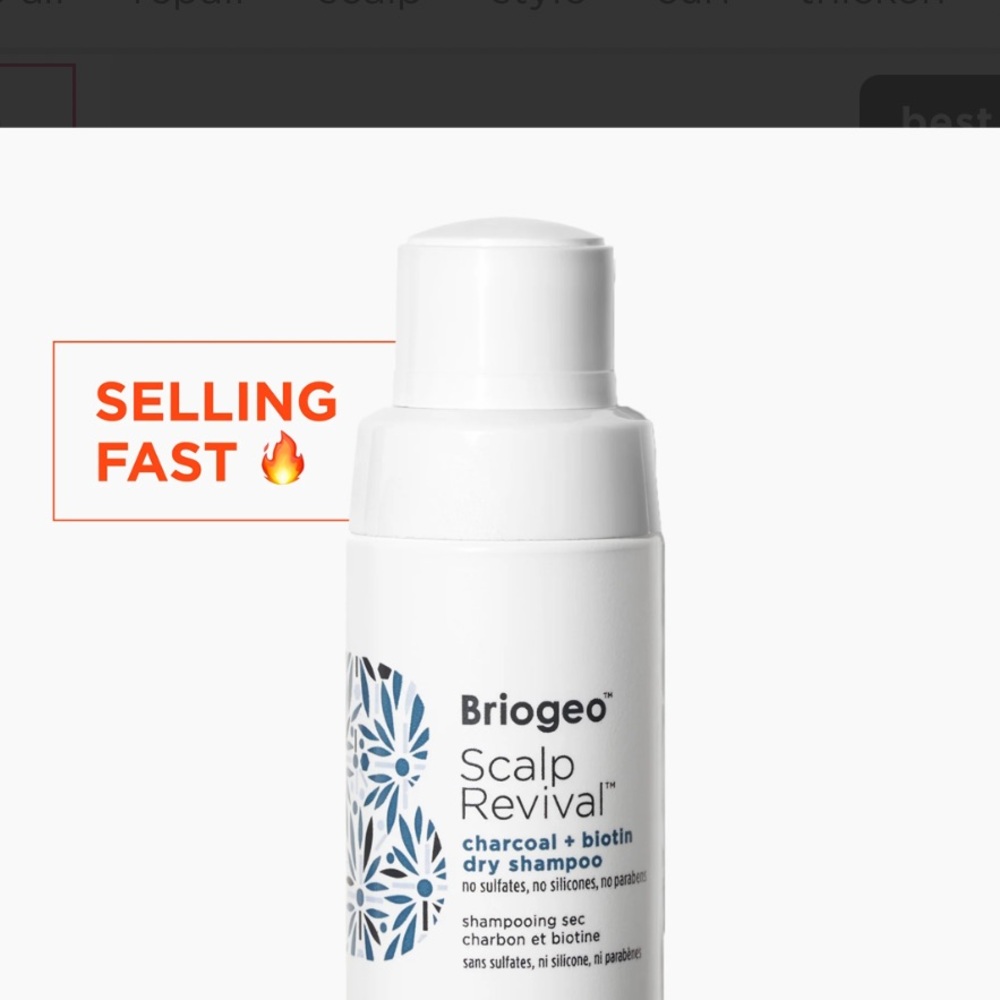 New Briogeo Scalp Revival Charcoal + Biotin dry shampoo (sample size)